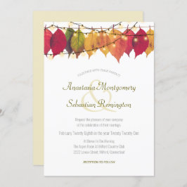 Convite Cerimônia de Casamento Colorida de Folha de Folha