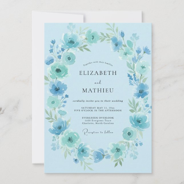 Convite Cerimônia de Casamento com Coroa Celeste (Frente)
