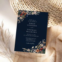 Cerimônia de Casamento de Flores Selvagens marinho