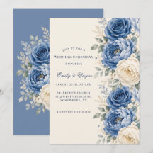Cerimônia de Casamento Floral Rosa Azul e Creme