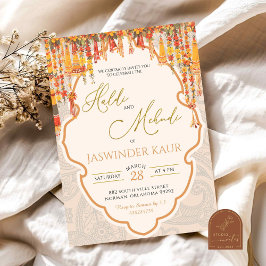 Convite Cerimônia de Casamento Haldi Mehndi Indian Sangeet