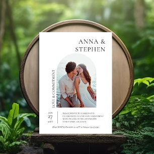 Convite Cerimônia de Compromisso de Foto de Elegância Simp