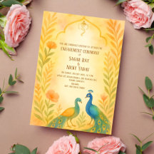 Cerimônia de Engajamento Hindu Indiana Floral Pavã