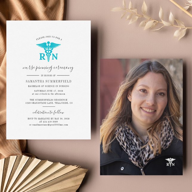 Convite Cerimônia de Entrega de Alfinetes da Enfermagem Gr (Nurse Pinning Graduation Ceremony 2024 Invitation)