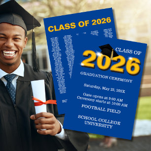 Convite Cerimônia de Graduação da Turma de 2026 Modern Blu