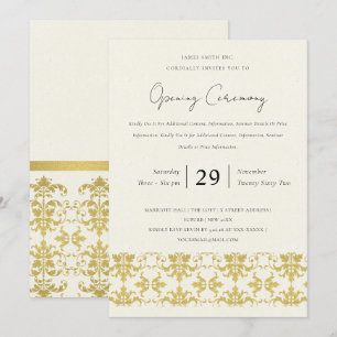 CONVITE CERIMÔNIA DE INAUGURAÇÃO GRANDIOSA DAMASCO OURO FO