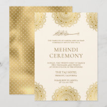 Cerimônia de Mehndi com Motivo Asiático em Creme e