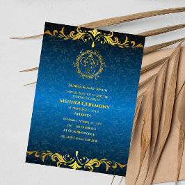 Convite Cerimônia de Mehndi da Noiva Indiana Desenho Doura
