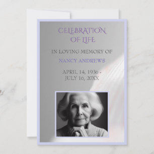 Convite Cerimônia de Memória Funeral Puro de Seashell
