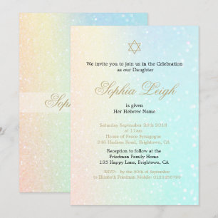 Convite Cerimônia de nomeação de bebê Hebraica Garota 