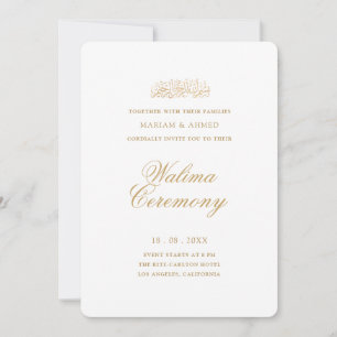 Convite Cerimônia de Recepção Walima Minimalista Moderna e