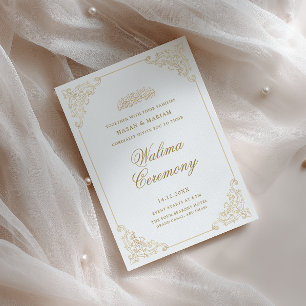 Convite Cerimônia de Walima com Letra Estilosa Barroca Vin