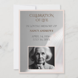 Convite Cerimônia do Memorial Funeral Shell Pink