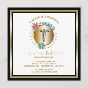 Convite Cerimónia fixando floral da festa de formatura da