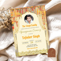 Cerimônia Floral Upanayanam Indian Boy Janoi