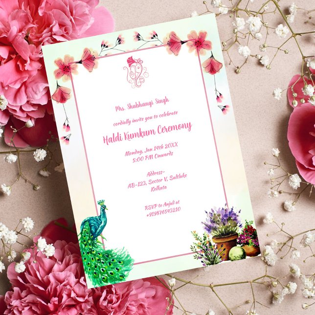 Convite Cerimônia Haldi Kumkum (Criador carregado)