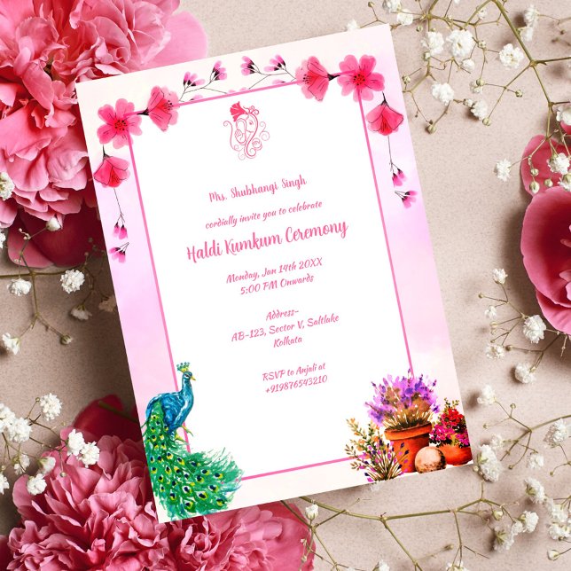 Convite Cerimônia Haldi Kumkum (Criador carregado)