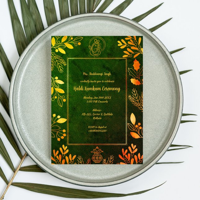 Convite Cerimônia Haldi Kumkum (Criador carregado)