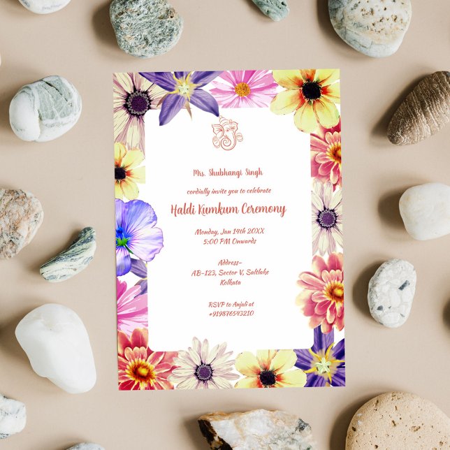 Convite Cerimônia Haldi Kumkum (Criador carregado)