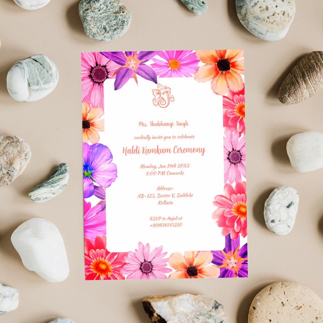 Convite Cerimônia Haldi Kumkum (Criador carregado)