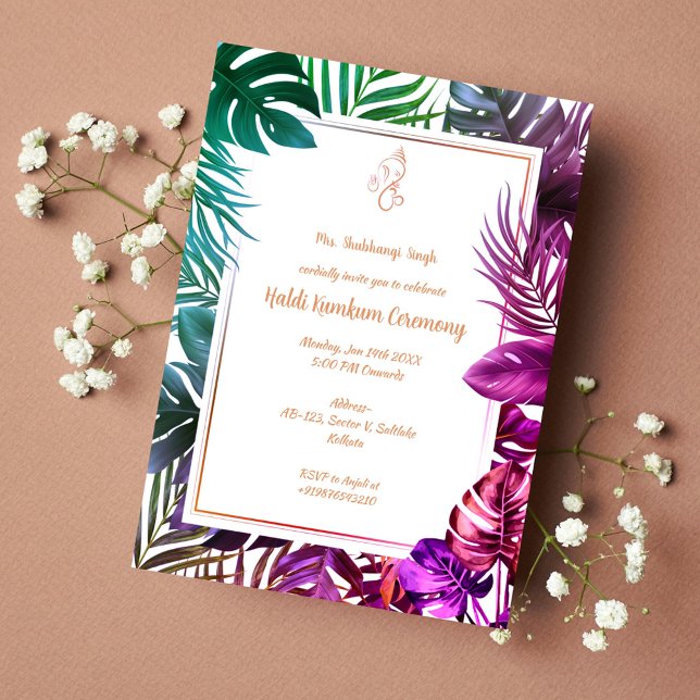 Convite Cerimônia Haldi Kumkum (Criador carregado)