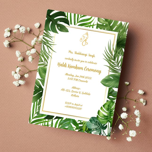 Convite Cerimônia Haldi Kumkum (Criador carregado)