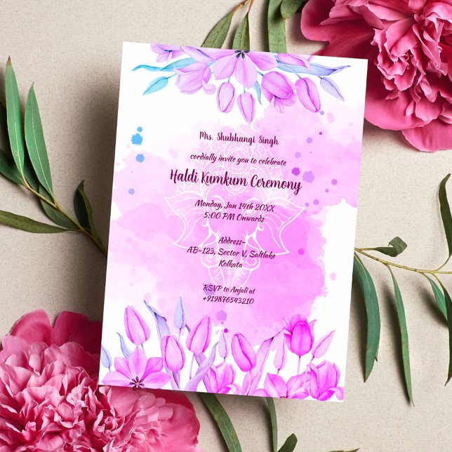 Convite Cerimônia Haldi Kumkum (Criador carregado)