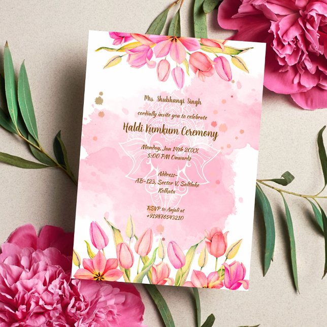Convite Cerimônia Haldi Kumkum (Criador carregado)