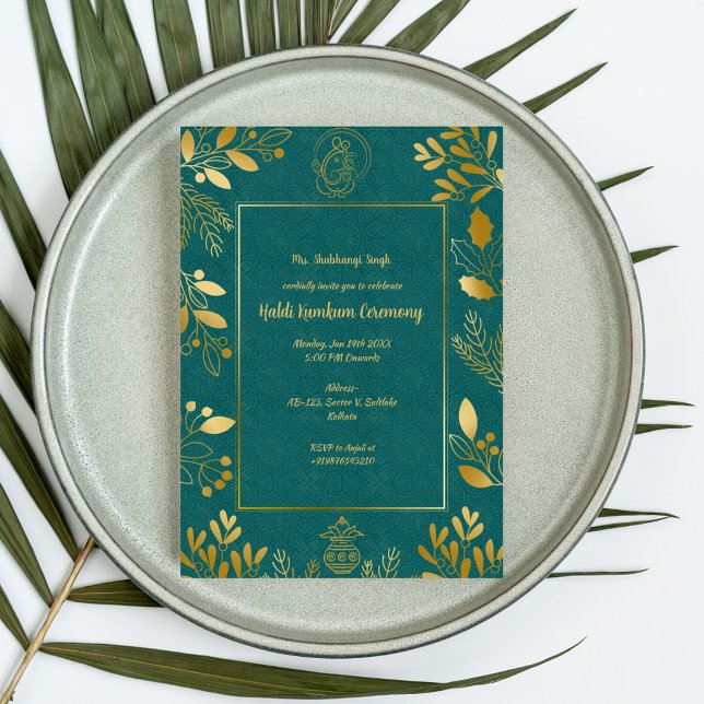 Convite Cerimônia Haldi Kumkum (Criador carregado)