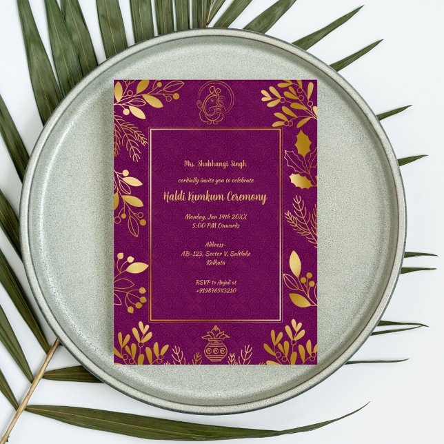 Convite Cerimônia Haldi Kumkum (Criador carregado)
