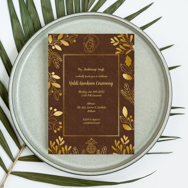 Convite Cerimônia Haldi Kumkum (Criador carregado)