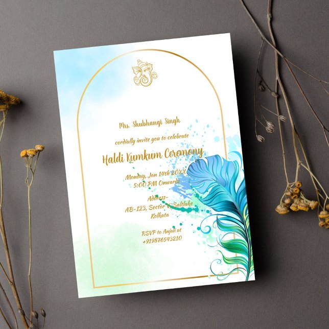 Convite Cerimônia Haldi Kumkum (Criador carregado)