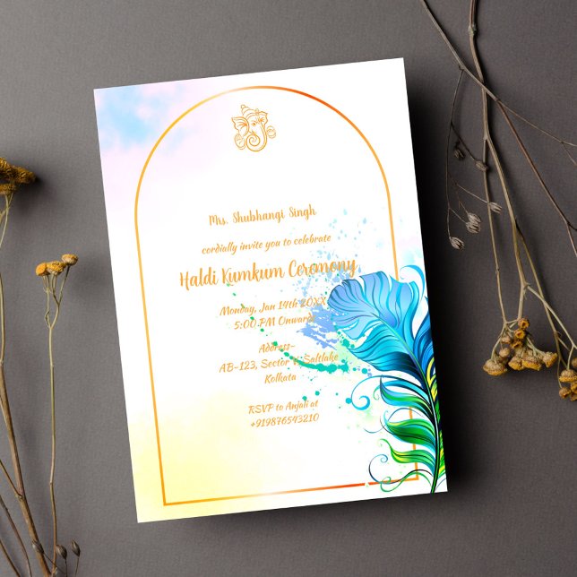 Convite Cerimônia Haldi Kumkum (Criador carregado)