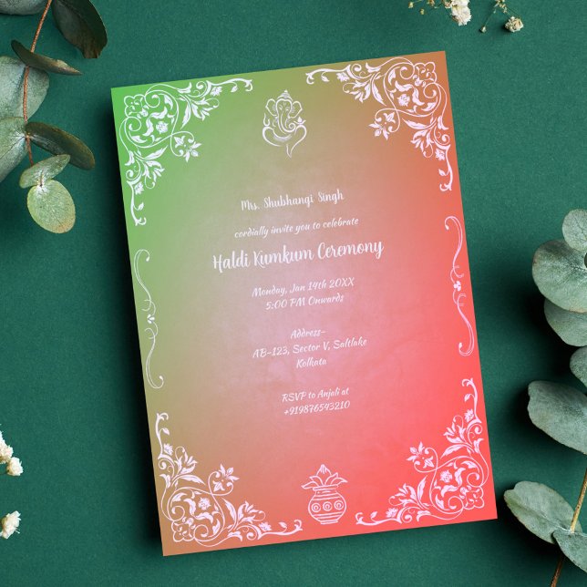Convite Cerimônia Haldi Kumkum (Criador carregado)