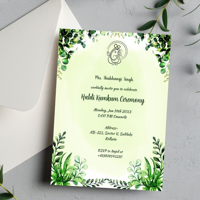 Convite Cerimônia Haldi Kumkum (Criador carregado)