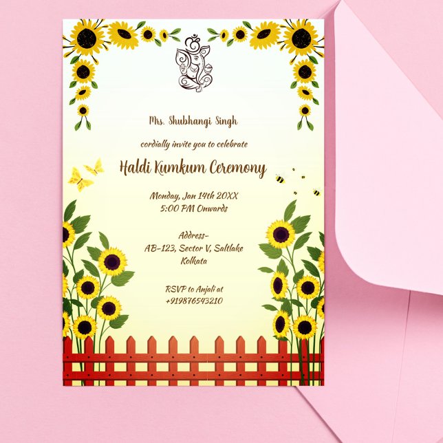 Convite Cerimônia Haldi Kumkum (Criador carregado)