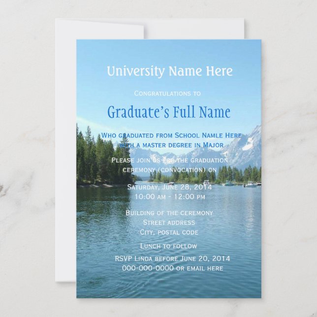 Convite cerimônia impressionante de formatura paisagística (Frente)