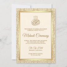 Cerimônia Islâmica de Mehndi em Damasco Creme e Do