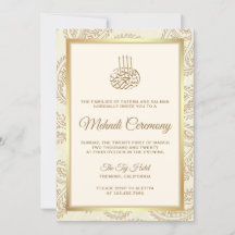 Cerimônia Islâmica de Mehndi em Paisley Creme e Do