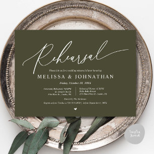 Convite Cerimônia Romântica de Casamento e Ensaio de Janto