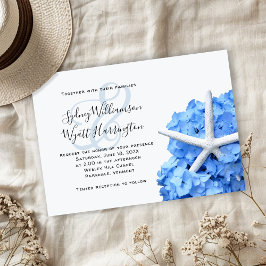 Convite Cerimônia Simples de Hydrangea Azul