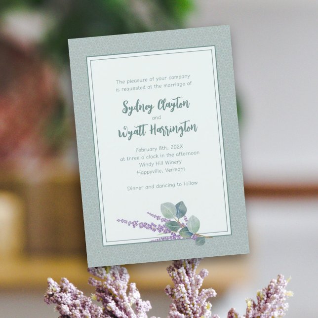 Convite Cerimônia Simples Folhas de Eucalipto Casamento (Criador carregado)