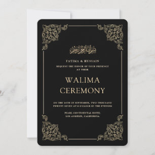 Convite Cerimônia Vintage Baroque Walima Muçulmana Islâmic