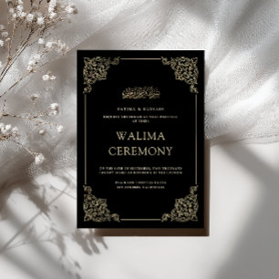 Convite Cerimônia Vintage Baroque Walima Muçulmana Islâmic