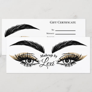 Convite Certificado-cadeau de Cílios do Pretty Eyes Beauty