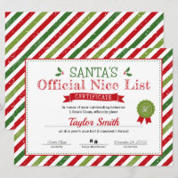 Certificado da Lista Boa do Papai Noel
