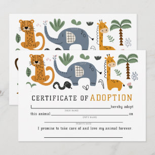 Convite Certificado de Adoção de Animal Dois Pequenos Selv