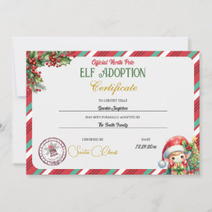 Convite Certificado de Adoção de Elfo