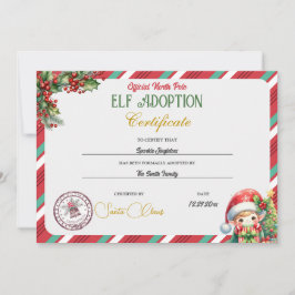 Convite Certificado de Adoção de Elfo