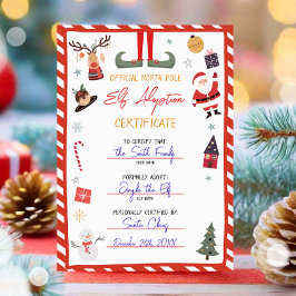 Convite Certificado de Adoção Elf Adotar um Natal Elf